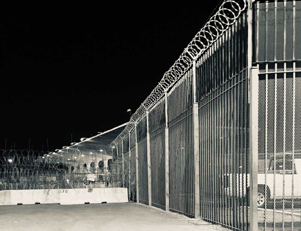 The heavily militarized checkpoint at the Hidalgo Texas Port of Entry.