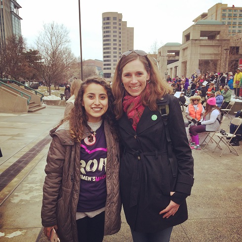 NIJC Attorney Lisa Koop and Sandy at Women's March