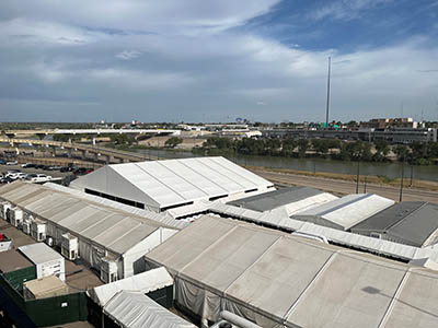 An aerial view of the structures that comprise the MPP courtrooms.